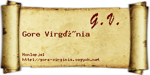 Gore Virgínia névjegykártya